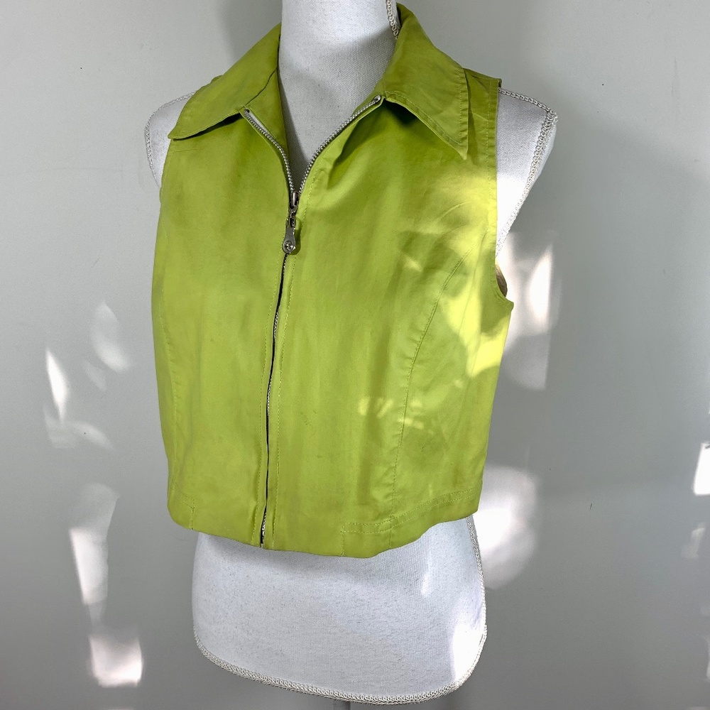 Vintage 90s Vest top zip front collared